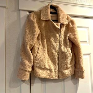 Sugar lips cream Sherpa zip up jacket